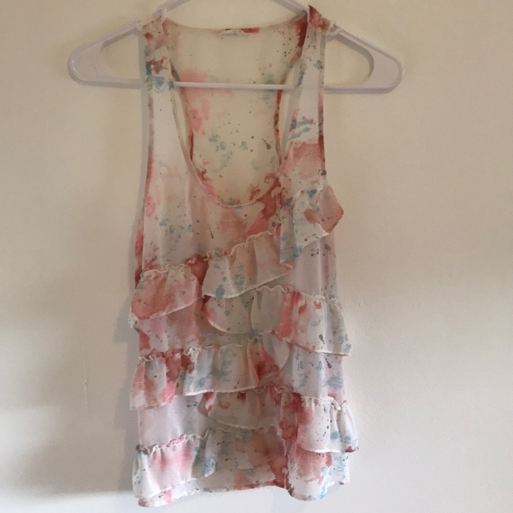 Forever 21 - Sheer floral ruffle top (small)